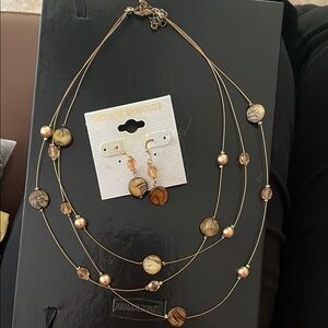 Silpada Gold and Brown Multi-Strand Necklace